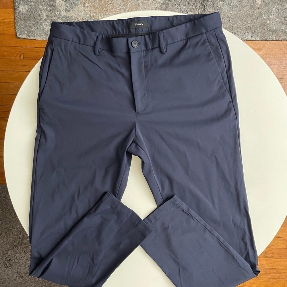 Theory Zaine Neoteric Slim Fit Pant 34x32 Navy Performance Tech Pant